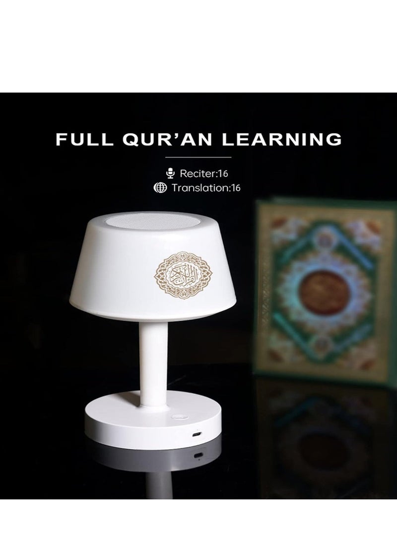Digital Quran Speaker Table Lamp – White LED Desk Lamp with Bluetooth, Remote & Mobile App Control, 7-Color Night Light for Kids and Islamic Home Décor - Image 5